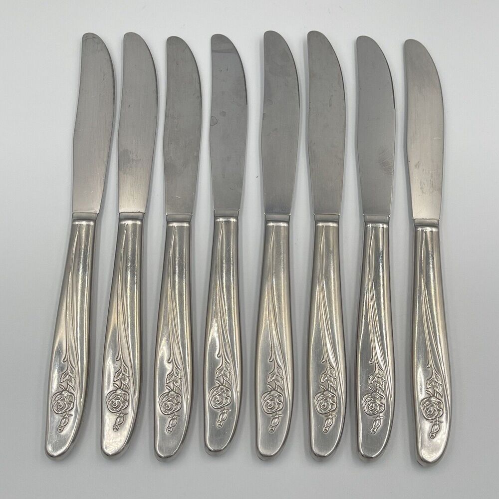 8 Qty Lot Oneida ROSEANNE Stainless Silverware Replacement Flatware Floral Rose